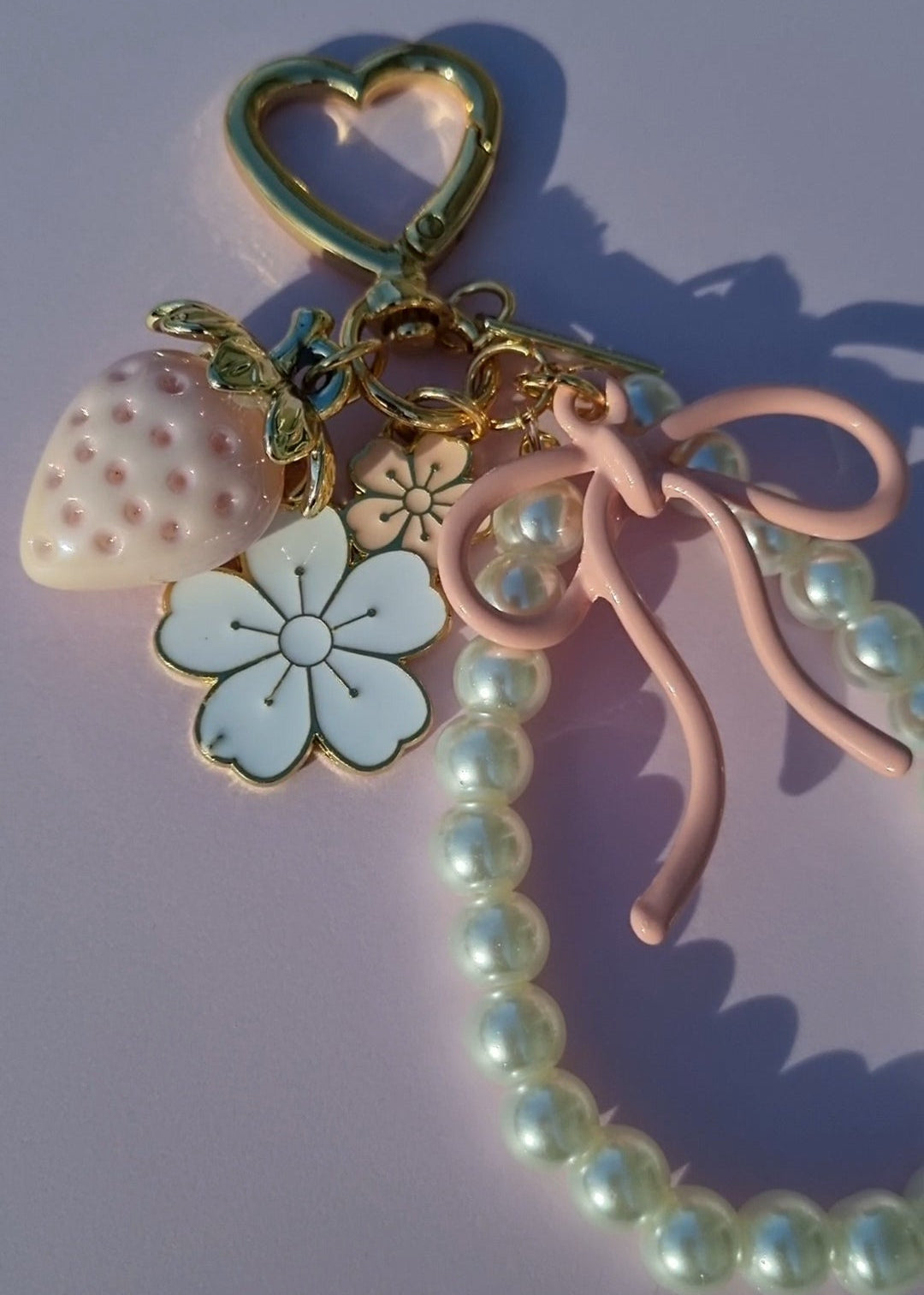 Strawberry Bloom Bag Charm 🍓🌸