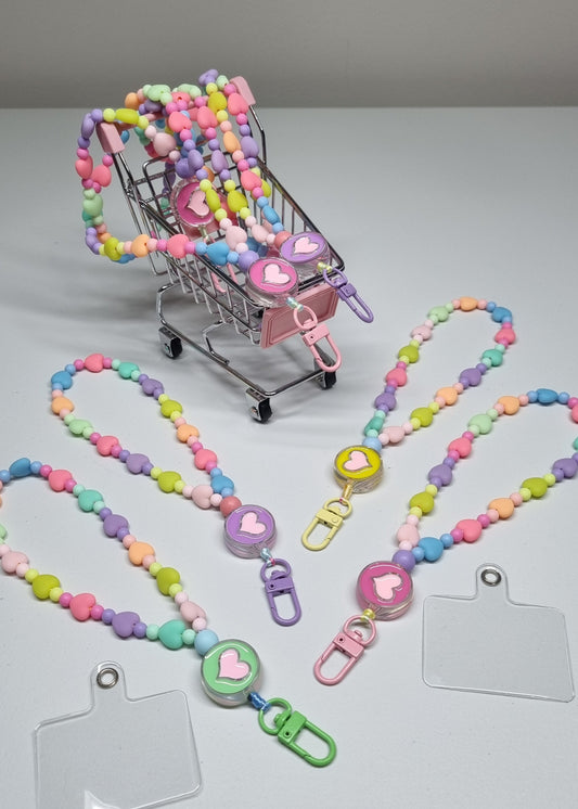 Pastel Hearts Phone - Bag Charm 🌈