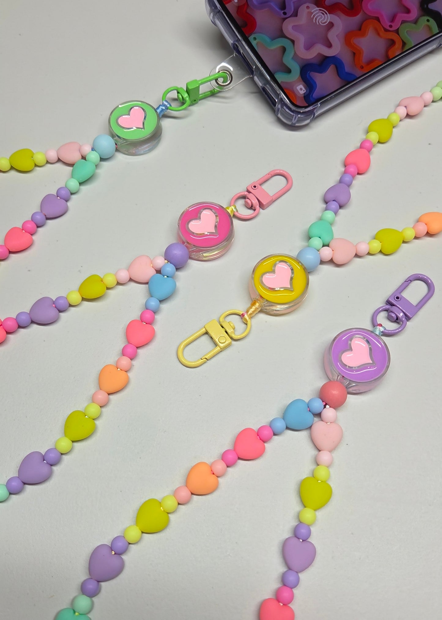 Pastel Hearts Phone - Bag Charm 🌈