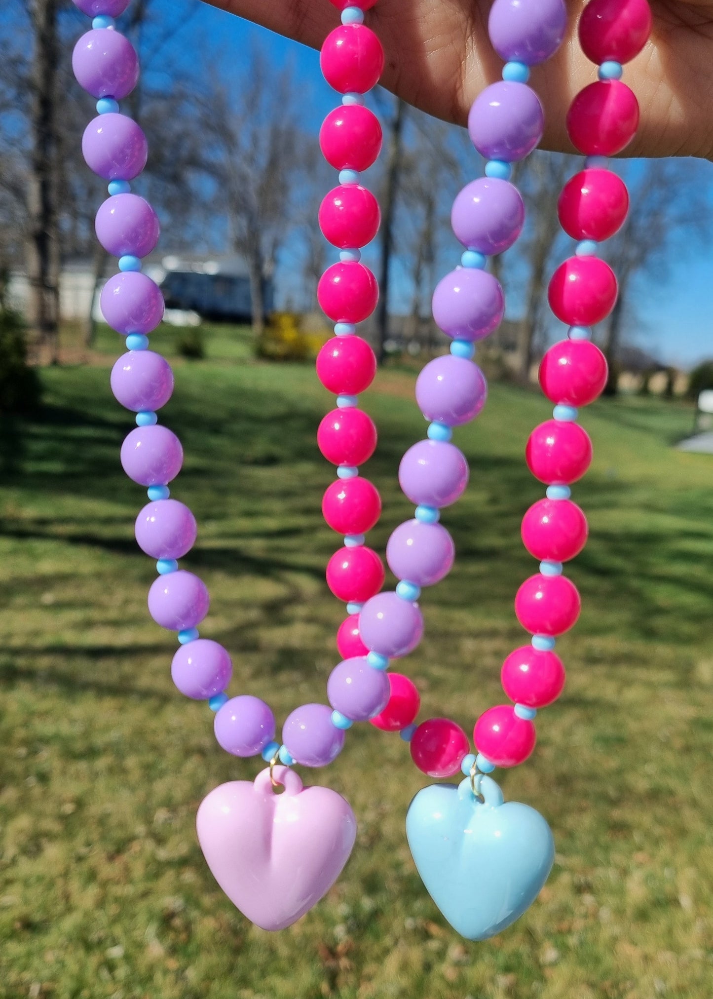 Chunky Necklace – Purple Heart