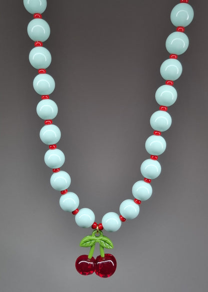 Chunky Necklace – Mint Green – Cherry