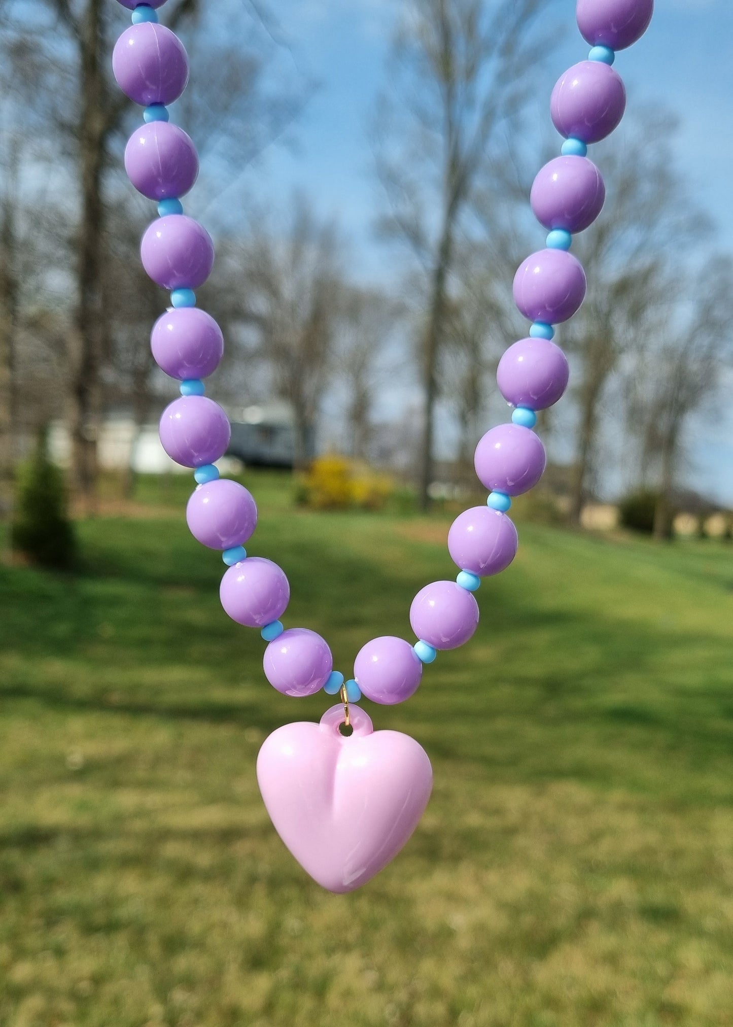 Chunky Necklace – Purple Heart