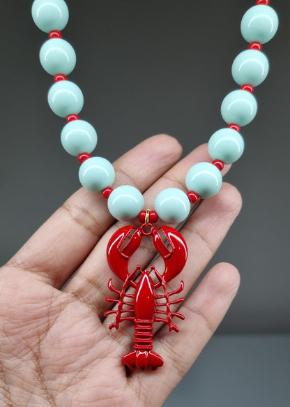 Chunky Necklace – Mint green Lobster