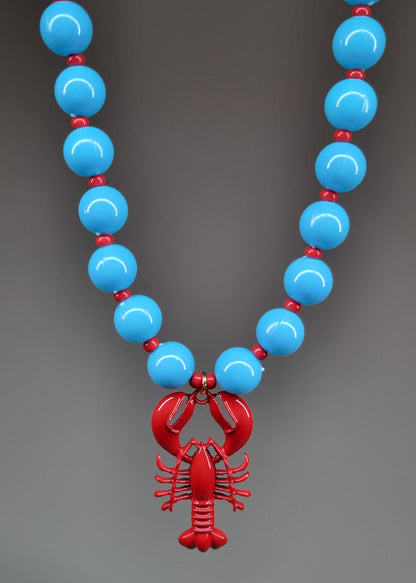 Chunky Necklace – Capri blue Lobster