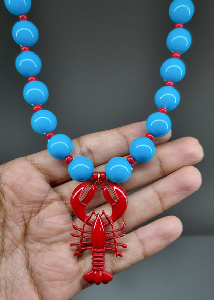 Chunky Necklace – Capri blue Lobster