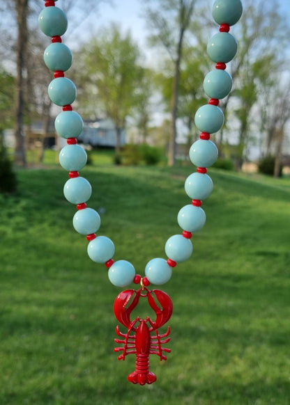 Chunky Necklace – Mint green Lobster