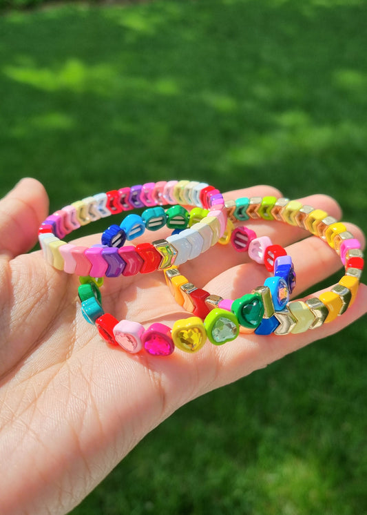 Hearts Bracelet 🩷💚💛