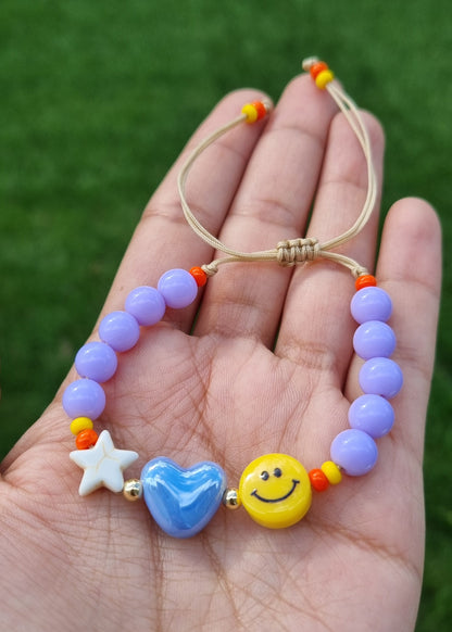Smiley Heart Bracelet 🩵